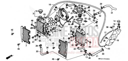 RADIATEUR/BUSE XRV750L de 1990